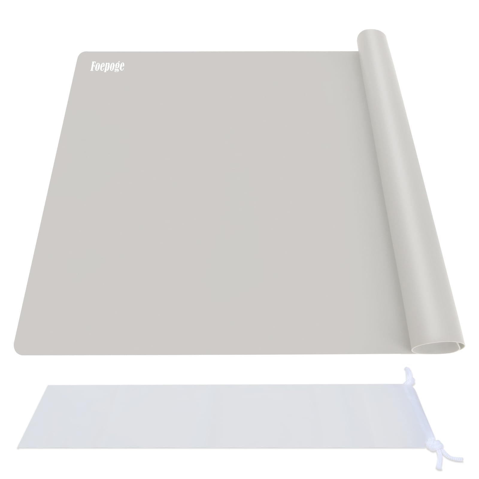 Foepoge Extra Large Silicone Mat for Resin Casting 71x51 cm, Non Stick Silicone Sheet for Crafts, Heat Resistant Countertop Protector, Placemat for Kitchen Worktops, Craft Mat for Resin Mould,Grey