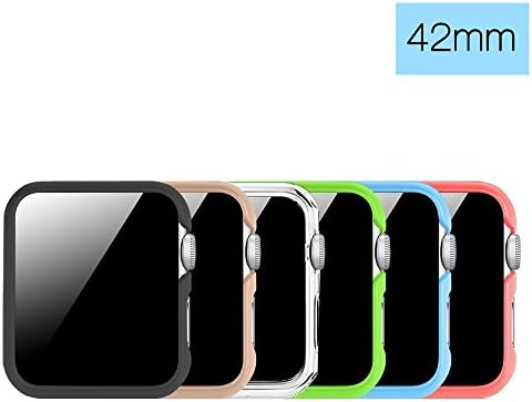 ClockChoice 42mm Premium Polycarbonate Protective Bumper Cases in 6 Colorful Combination of Easy to Install Thin and Light Covers for Series 1&amp;2 Apple Watch Sure to Match Your Daily Mood and Outfit