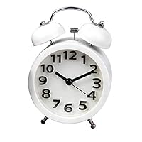 colorido Clock, 3 inch Modern Fashion Cute Classic Analog Twin Bell Desktop Table Bedside Alarm Clock Decor