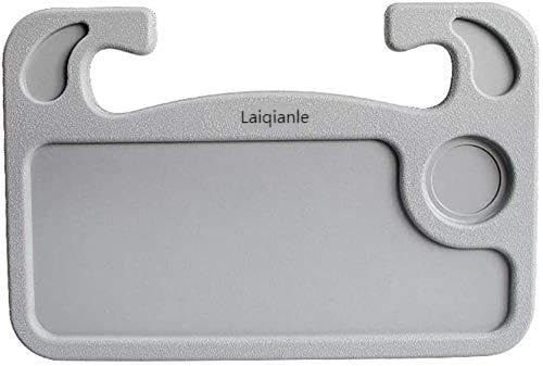 Laiqianle 車用トレイ ハンドルテーブル フードトレイ 車用 両面使える 用途で切替 2WAYドリンクホルダー ペンホルダー 食事 事務作業 車中泊 運転席用 (グレー)商品画像