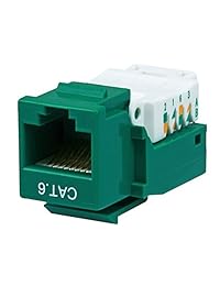 Monoprice CAT6 RJ 45 Punch Down Keystone Jack corto de 180 grados cuerpo 28 mm), color blanco