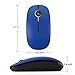 Jelly Comb 2.4G Slim Wireless Mouse with Nano Receiver, Less Noise, Portable Mobile Optical Mice for Notebook, PC, Laptop, Computer, MacBook MS001 (Blue)