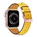 Pierre Case Compatible with Apple Watch Band 38mm 40mm Women,Apple Watch Bands 38mm 40mm Leather for iWatch Strap 40mm Series 4 /38mm Series 3 Series 2 Series 1,Yellow Women Men