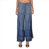 SNS Women's Embroidered Rayon Wrap / Palazzo Pant