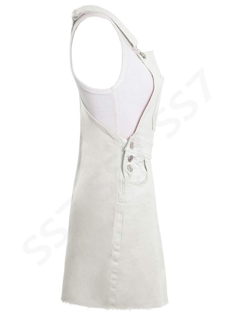 black and white dungaree dress