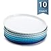 Sweese 156.003 Porcelain Fluted Dinner Plates - 10 Inch - Set of 6, Cool Assorted Colors