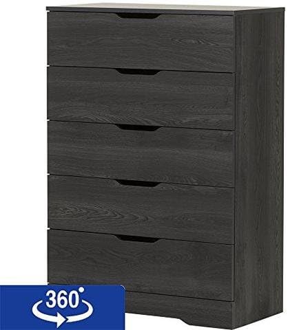 ioneyes Dresser Chest Gray 5Drawer Oak IMOEA46013346JCCX