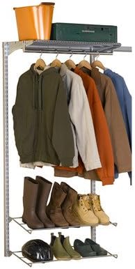 Triton Products 1650 Storability Garment Wall Mount Storage System 33-Inch L by 63-Inch H with Wire Shelf, 2 Shoe Racks, Clothes Rack and Hardware