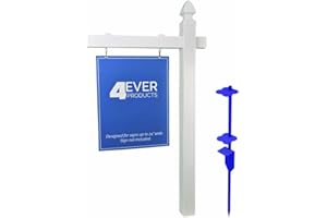 4Ever Products Vinyl PVC Real Estate Sign Post - White - 5' Tall Post (Single)