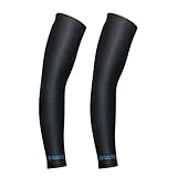 Peak Grit Arm Compression Sleeves for Men and Women Pack of 2 | Black or Blue Sports Brace for Forearm Elbow and Bicep | Basketball Volleyball Baseball and Running Friendly