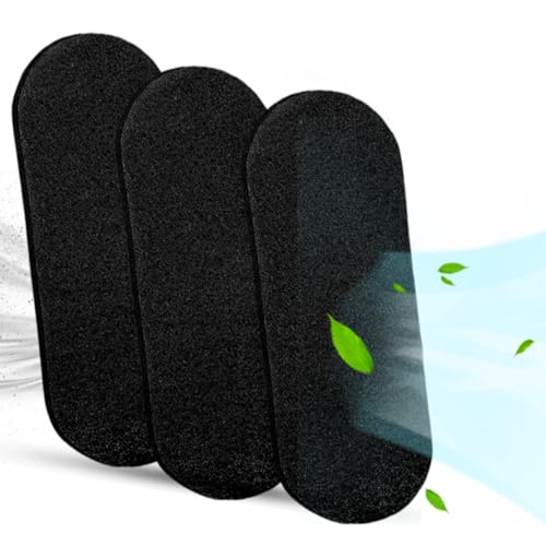 Kuenst Ceiling Fan Filters for Blades，Activated Coconut Carbon Ceiling Fan Filter Accessories Dust Catcher Fits All Ceiling Fans，Black，9.84in*3.54in
