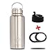 ekotology 32oz Vacuum Sealed Stainless Steel Lid -NO Plastic No Straw- Wide Mouth with Bonus Vesuvius 32 oz/0.95 Liter