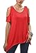 Urban CoCo Women's Vogue Shoulder Off Wide Hem Design Top Shirt - X-Large - Red