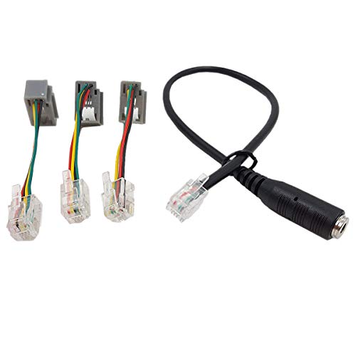 SODIAL 4P4C RJ9 Cable,3.5mm Smartphone Headset to RJ9 Adapter Cable