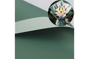 XICHEN 20 Sheets/Double-Sided Colors Flower Wrapping Paper,Waterproof Florist Bouquet Paper,DIY Crafts,more colors Different Double-Sided Colors 58 x 58cm(22.8x 22.8 inch) (Cyan+Gray Green)