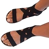 Meilidress Women Summer Fashion Elastic Ankle Strap Open Toe Flat Sandals zipper Shoes Bohemian Sandals