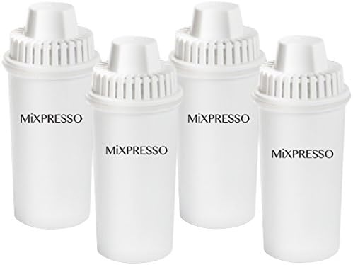 Replacement Water Filters - for Mixpresso’s Better Coffee Water Pitchers - by Mixpresso Coffee (4 Pack)