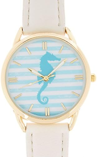 Bay Studio Aqua Seahorse &amp; White Strap Watch One Size Blue/white