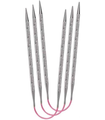 Aiguilles à Tricoter Double Pointes Addi CrasyTrio 21 Cm X 3,25 Mm - Argent, Idéales Chaussettes Et Accessoires
