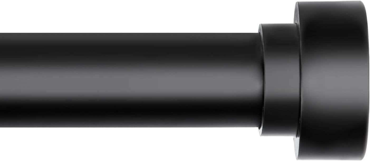 Window Treatment Hardware - Curtain Rods for Windows 66 to 120 Inch, 1 Inch Heavy Duty Curtain Rod, Black Curtain Rods, Modern Design Curtain Rod, Indoor/Outdoor Curtain Rod, Adjustable Telescope Curtain Rod, 32