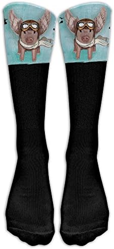 Flying Pig With Sungalsses And Scarf Men's And Women's Running Socks Built Strong For Outdoor Sports