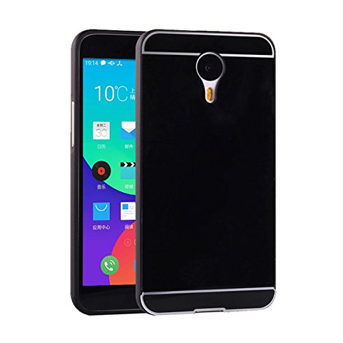 For Meizu M1 Case, Moonmini® For Meizu M1 Note Metal Bumper Frame Case + Hard PC Back Cover Protector (Black)