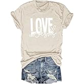 Women's Valentine's Day Like Jesus' Love T-Shirt - Casual Short Sleeve - Heart-Shaped Love Pattern Print T-Shirt Top