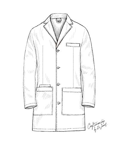 Dr. James Men's Semi-Tailored Fitted Lab Coat (38 Inch Length) Size M White - Thumbnail 4