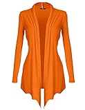 [DRSKIN] Women's Open - Front Long Sleeve Knit Cardigan (XL, Orange)