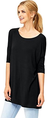 Emmas Closet Women's Casual Slouchy Fit Dolman Sleeve Top