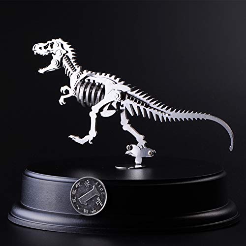 HXZB 3D Jigsaw Stainless Steel Puzzle Kits Tyrannosaurus Rex DIY Toys Disassembly Removable Dinosaur Models Assembly Disentanglement - Thumbnail 3