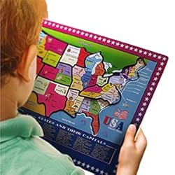 Garlictoys 46 Pieces USA Map-The Learn Puzzle