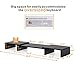 Wood Dual Monitor Stand Riser with Adjustable Length Multi Media Speaker TV PC Laptop Computer Screen Stand Riser Desktop Stand Storage Organizer for iMac,Printer,Notebook,Xbox One,Black