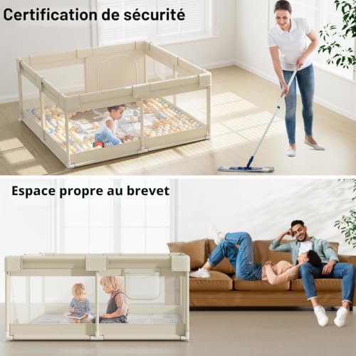 Julrring Baby Playpen 120 x 120 cm with Mat and Mattress for Home | Playpen 120 x 120 cm (mat included), spacious play area suitable for home, easy to clean and store