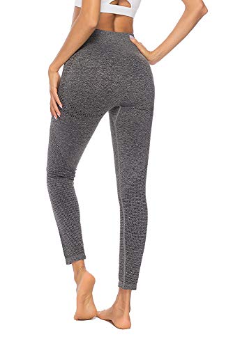 Manufacture Women\'s High Waist Yoga Pants Workout Tummy Control Gym Yoga Seamless Leggings Gray