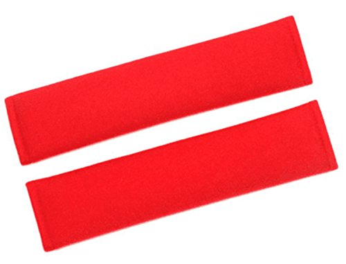 Click Here to See More Images TTGOOO 1 Pair Car Seat Belt Strap Covers Shoulder Pad Comfortable Driving Soft (Red)