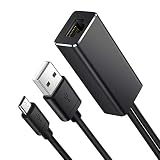 Snowpink Ethernet Adapter for Fire TV Stick (2nd GEN),Chromecast Ultra/2/1/Audio, Google Home Mini, Micro USB to RJ45 Ethernet Adapter with USB Power Supply Cable (3.3ft)