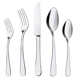 ENLOY 20 Pieces Flatware Set, 18/0 Stainless Steel Utensils, Service for 4, Heavy Duty Silverware Gift, Heavyweight Cutlery, Dishwasher Safe, Mirror Polished Dinner Knife, Fork, Spoon for Restaurant