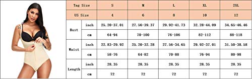 Slimerence Women Seamless Firm Control Latex Shapewear with Zip, Faja Open Bust Push Up Bodysuit Body Shaper, Black2 S - Thumbnail 6