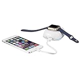 3000mAh USB Charger / Charging Dock Station / External Battery Power Bank for Apple Watch, iPhone 6 Plus 5S 5C 5(White)