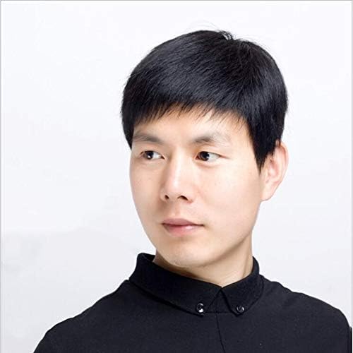 Wig Male real hair men's breathable short hair middle-aged breathable set