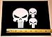 The Punisher Skull - Reverse Cut Set of 3 HQ Single Color White Vinyl Decals!