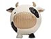 HuggleHounds Ruff-Tex Squeaky Tough Dog Chew Toy All Natural, Cow, Large