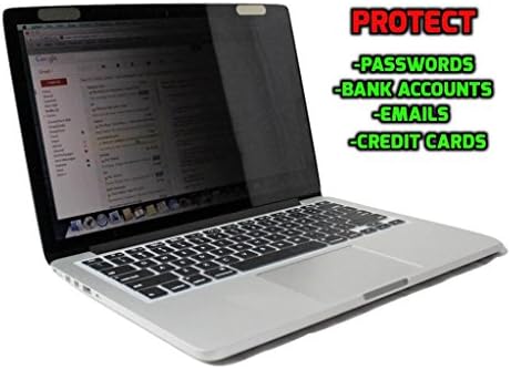 Privacy Screen Protector Filter for Apple MacBook Pro 15" with Retina Display"Great for Privacy for Coffee Shops,Airplanes Etc FREE Bonus KeyBoard Skin and Macbook Dust Plugs