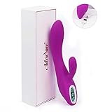 G-spot Rabbit Vibrator for Women – Adorime Powerful Clitoris Stimulation Massager Waterproof Dildo with Dual Motors, Rechargeable Female Vibe with 9 Vibration Modes, Adult Sex Toys for Couples
