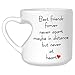 InterestPrint White Ceramic Best Friends Long Distance Heart-shaped Travel Coffee Mug Cup with Sayings, Best Friends Forever Never Apart Coffee Mug Mom Funny Unique Birthday Mother's Day Gifts