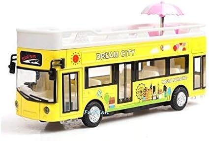 FunBlast Die-Cast Metal Bus Toy - Bus for Kids with Sound and Light Pull Back Toy Car Bus | Vehicle Toy Bus for Boys Girls Kids. (Yellow)