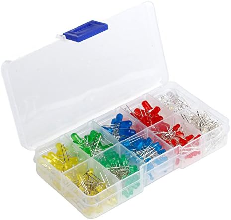 Aluoflower 300Pcs 3mm and 5mm LED Light White Yellow Red Blue Green Assortment Diodes DIY Kit New