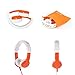 BuddyPhones Explore Foldable, Volume-Limiting Kids Headphones, Built-in Microphone, BuddyCable for Sharing, Perfect for iPad, iPhone, Fire, and Android, Orange