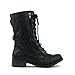 Women's Combat Military Cowboy Mid Calf Rubber Sole Boots